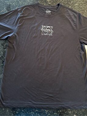 RVCA Black Short Sleeve Crew with Wavy Chest Graphic